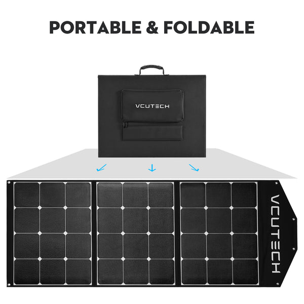 Portable Solar Panels for Power Station, 200 Watt Foldable Solar Panel Kit