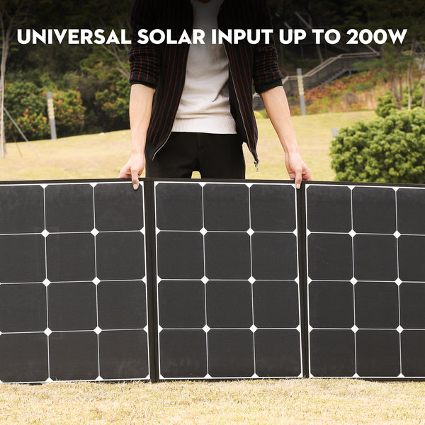 Portable Solar Panels for Power Station, 200 Watt Foldable Solar Panel Kit