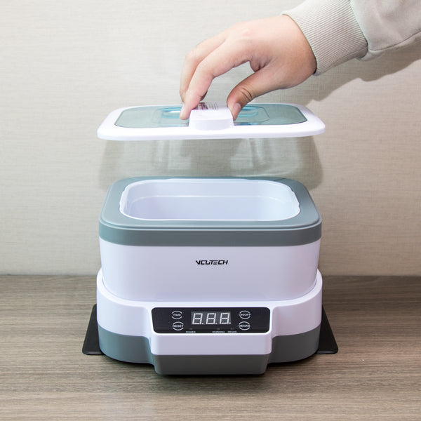 Ultrasonic Cleaner with Detachable 1.2L Tank for Jewelry, Ring, Silver, Retainer, Eyeglass, Denture, Coins
