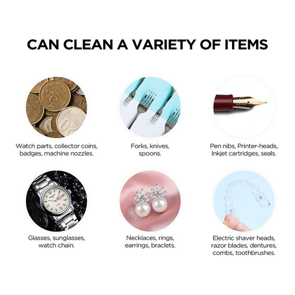 Power Ultrasonic Cleaner for Jewelry, Ring, Silver, Eyeglass, 2.5L, 120 Watts, 40KHz