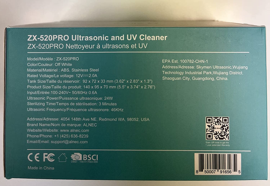 Ultrasonic Cleaner and UV Light Sanitizer, Denture Case, Night Mouth Guard Case, Retainer Braces, Jewelry, Rings, Watches by VCUTECH